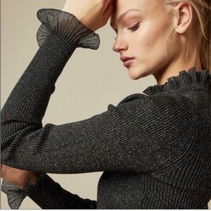 Ted Baker Glitter Detail Ruffle Sleeve Sweater